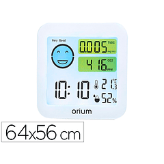 Sensor qualidade de air orium quaelis 20 medidor de c02 e cov superficie 30 m2 ecra lcd cor branco 64x56 mm