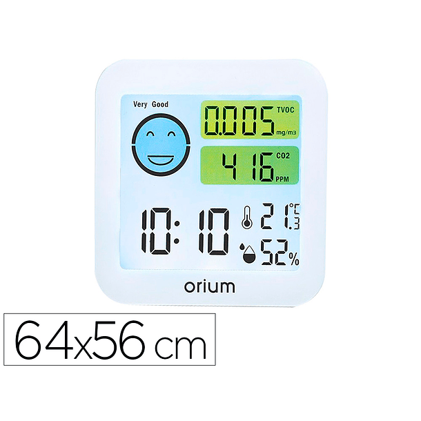 Sensor qualidade de air orium quaelis 20 medidor de c02 e cov superficie 30 m2 ecra lcd cor branco 64x56 mm 3