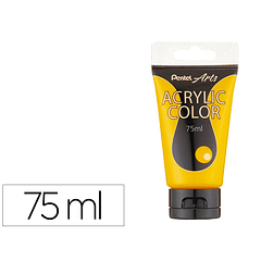 Tinta acrilica pentel em tubo de 75 ml cor amarelo escuro