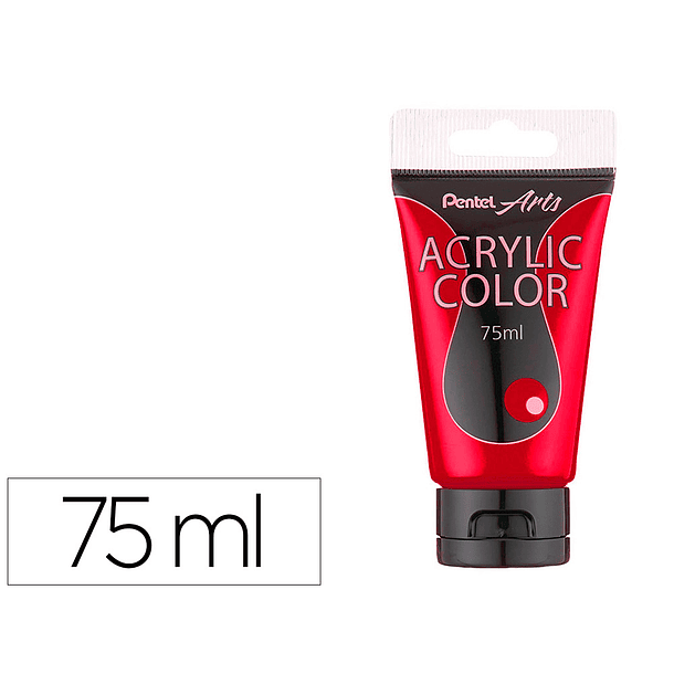 Tinta acrilica pentel em tubo de 75 ml cor carmesim 2