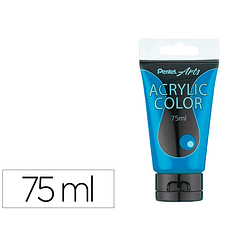 Tinta acrilica pentel em tubo de 75 ml cor turquesa