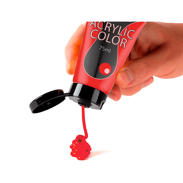 Tinta acrilica pentel em tubo de 75 ml cor escarlate 3