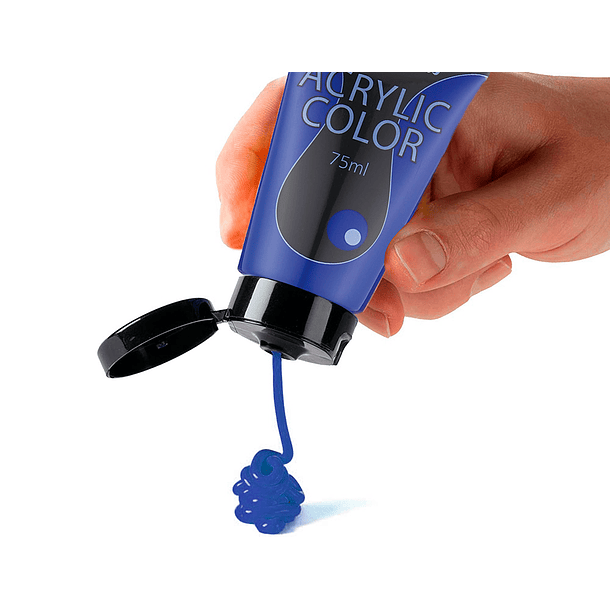 Tinta acrilica pentel em tubo de 75 ml cor azul escuro 4