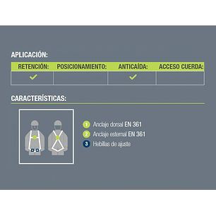 Arnes anti-queda faru dorsal e esternal basico com fixacao correia 45 mm