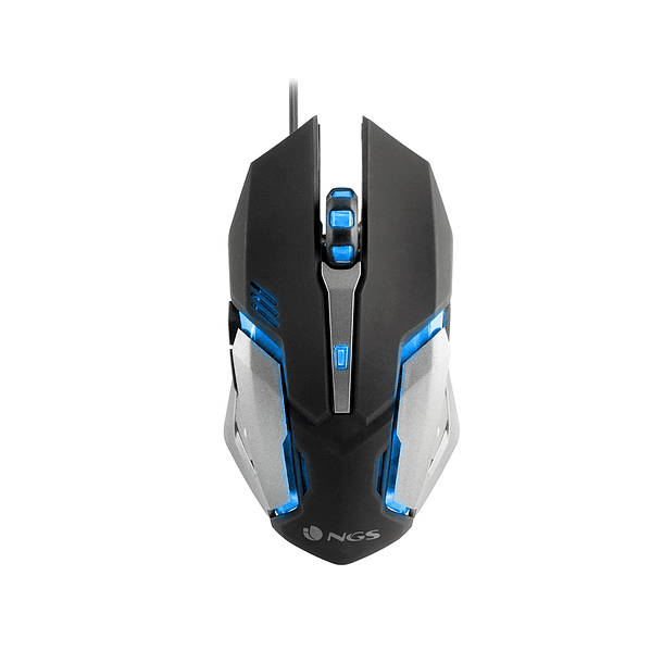 Raton ngs gaming gmx-100 optico 1000/1200/1800/2400 dpi 6 botones led 7 colores 2,4 ghz 1