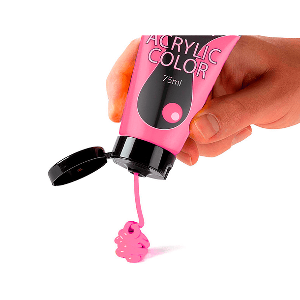 Tinta acrilica pentel em tubo de 75 ml cor rosa 2