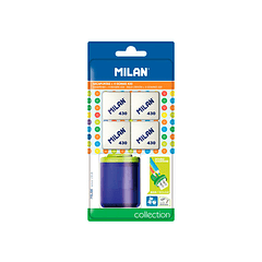 Apara lapis milan collection plastico 2 usos + 4 borrachas 430