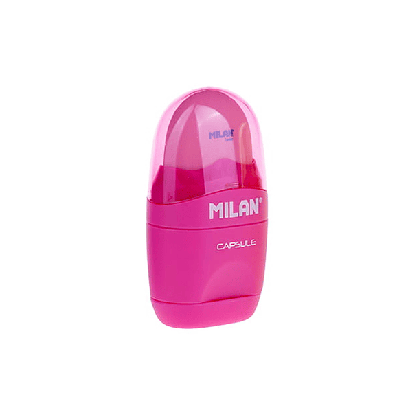 Apara lapis milan capsule plastico 1 uso com borracha + 2 recargas de borracha 3