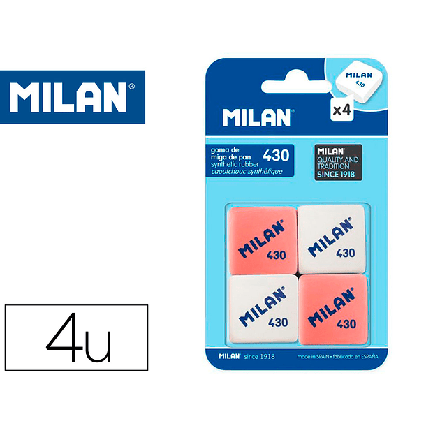 Borracha milan 430 blister de 4 unidades 4