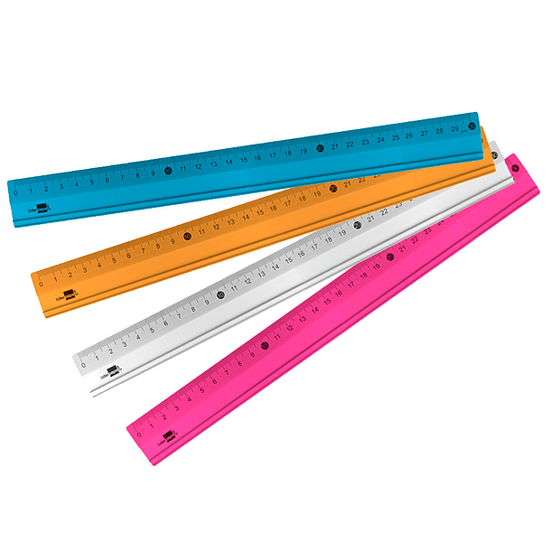 Regua liderpapel 30 cm aluminio cores sortidas 6