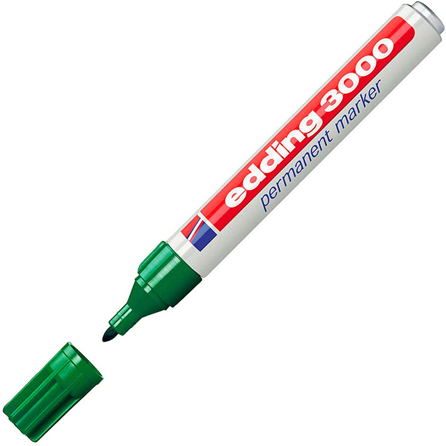 Marcador edding marcador permanente 3000 n.4 verde ponta redonda 1,5-3 mm blister de 1 unidade 2