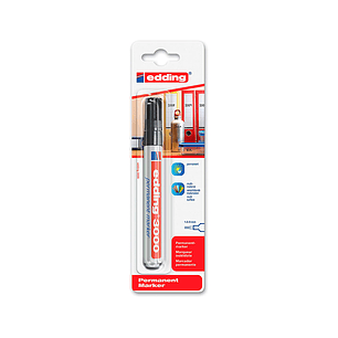 Marcador edding marcador permanente 3000 preto n.1 ponta redonda 1,5-3 mm blister de 1 unidade