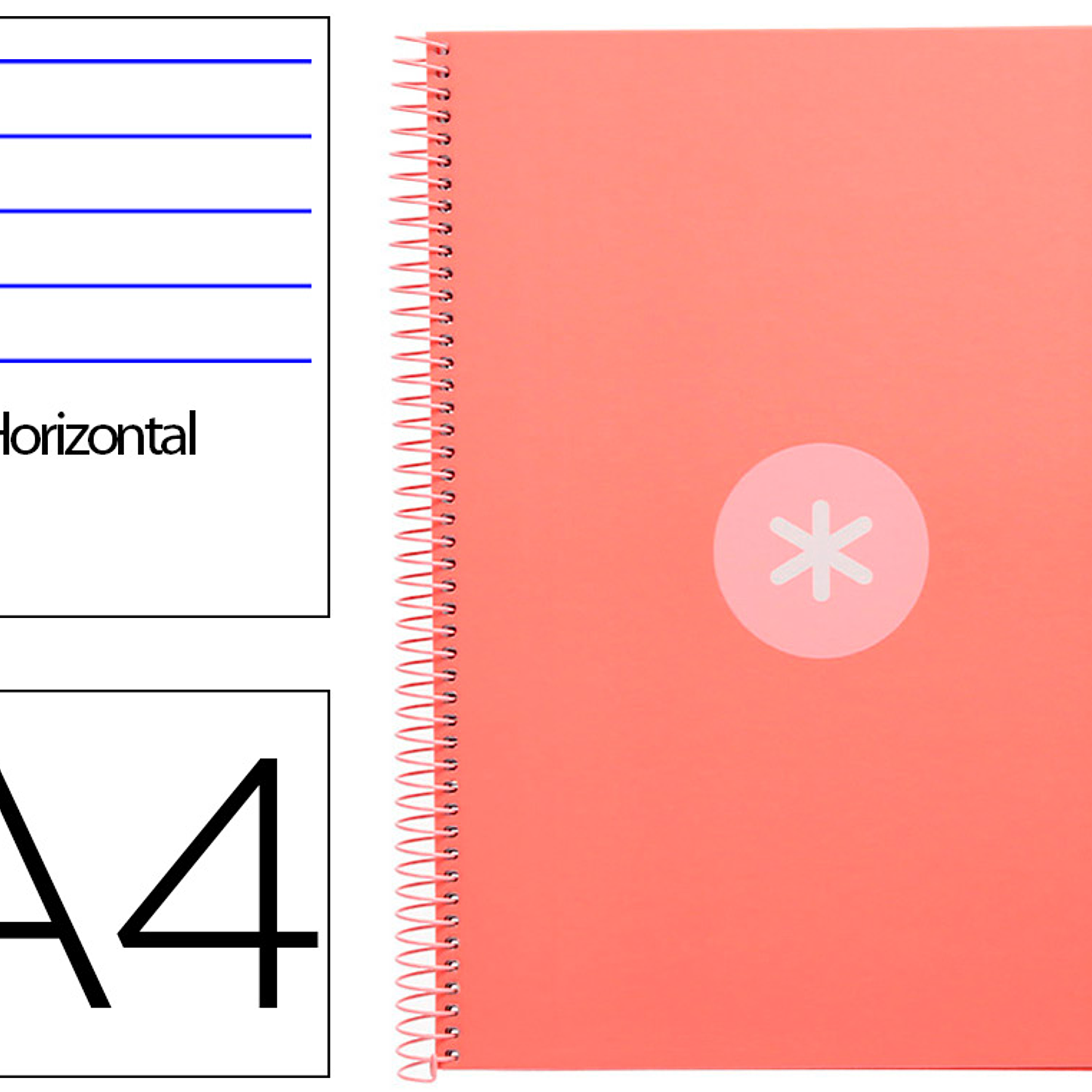 Caderno espiral liderpapel din a4 antartik capa forrada 80f 90 gr pautado 1 banda 4 furos cor rosa claro 1