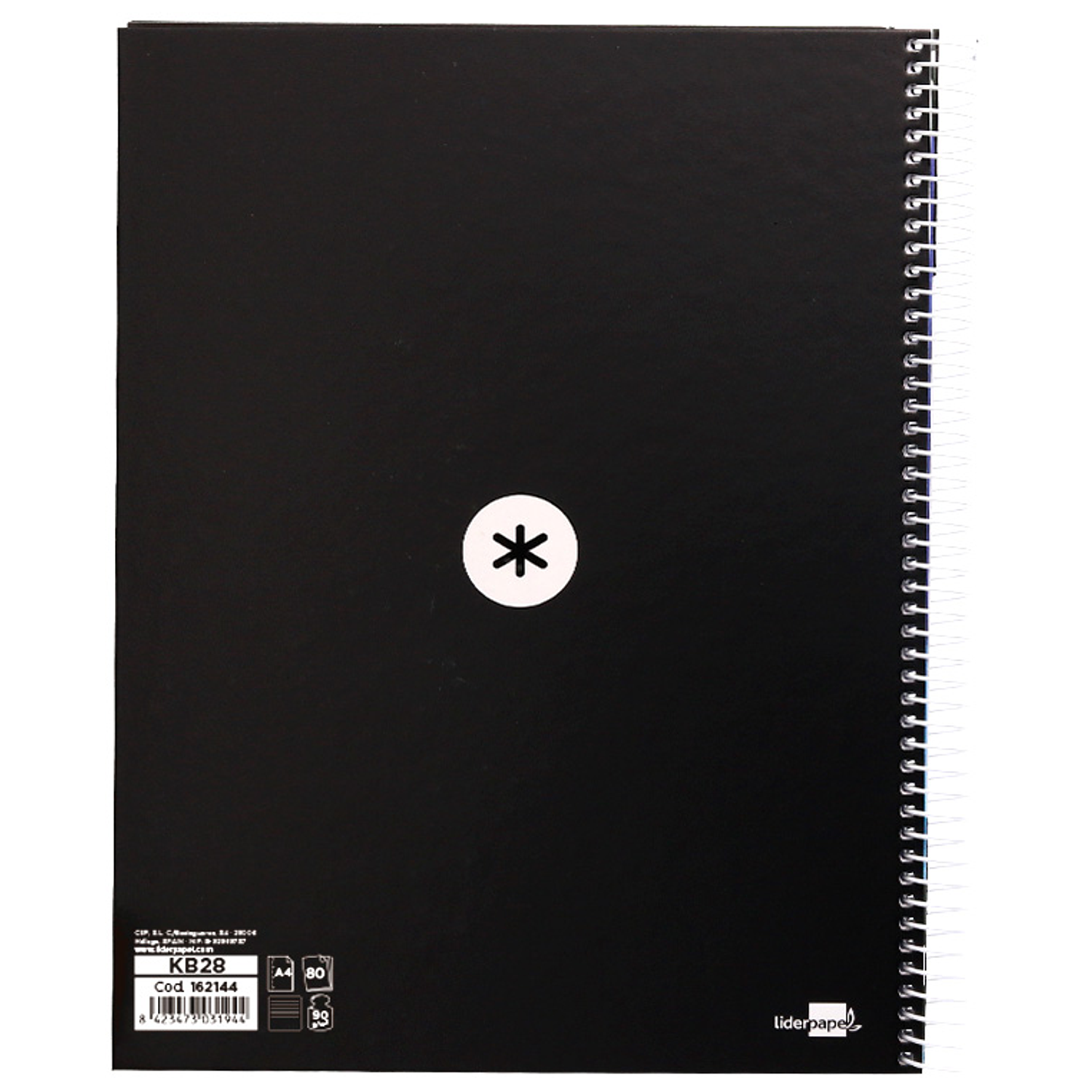 Caderno espiral liderpapel din a4 antartik capa forrada 80f 90 gr pautado 1 banda 4 furos cor preto 3