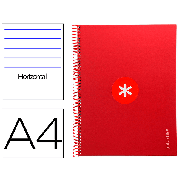 Caderno espiral liderpapel din a4 antartik capa forrada 80f 90 gr pautado 1 banda 4 furos cor framboesa 2