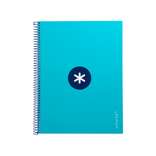 Caderno espiral liderpapel din a4 antartik capa forrada 80f 90 gr pautado 1 banda 4 furos cor turquesa