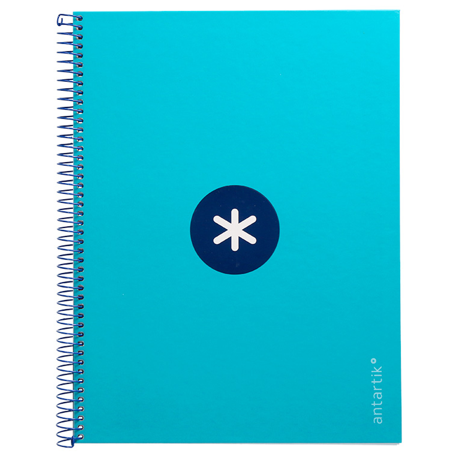 Caderno espiral liderpapel din a4 antartik capa forrada 80f 90 gr pautado 1 banda 4 furos cor turquesa 1