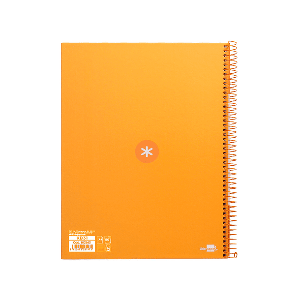 Caderno espiral liderpapel din a4 antartik capa forrada 80f 90 gr pautado 1 banda 4 furos cor mostarda 5