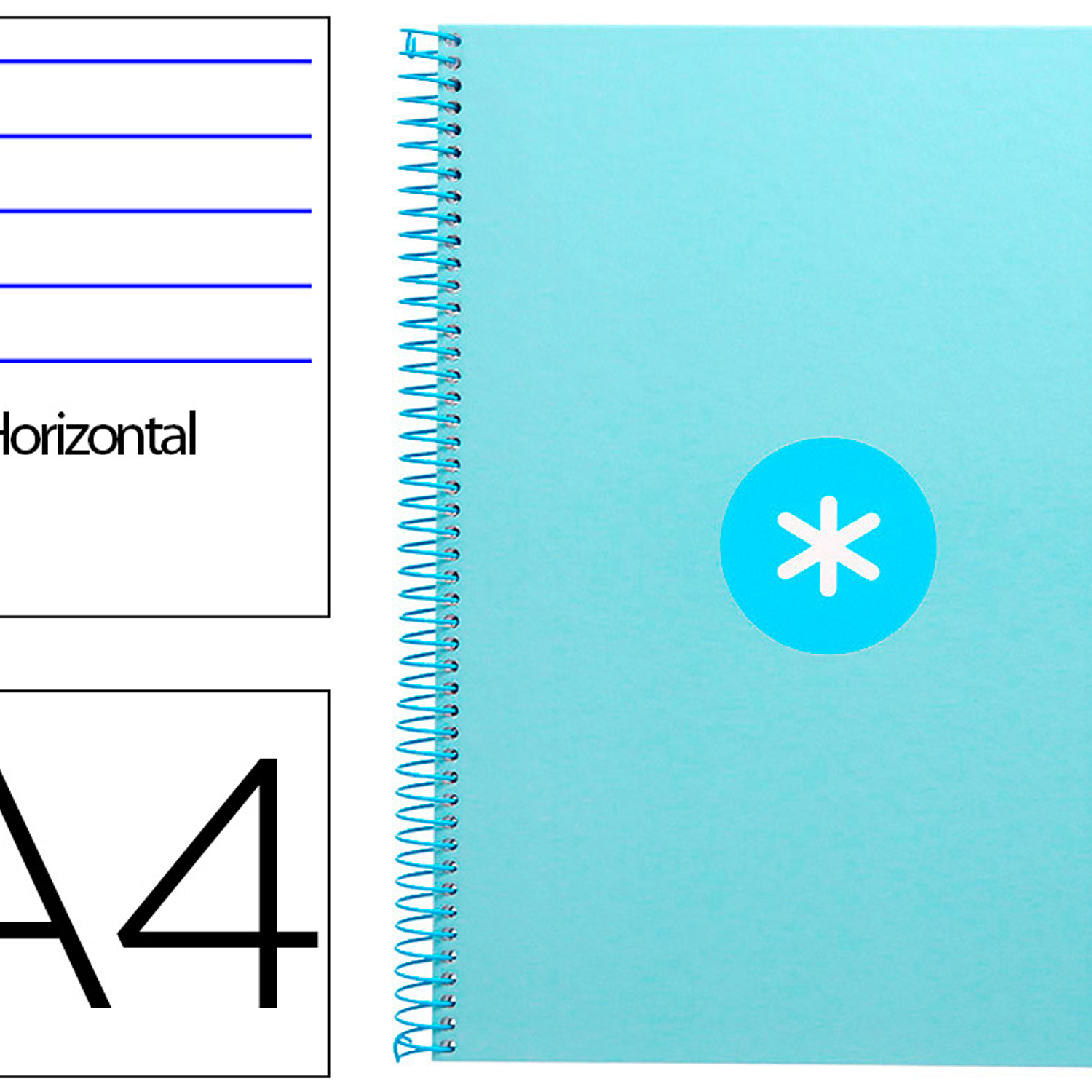 Caderno espiral liderpapel din a4 antartik capa forrada 80f 90 gr pautado 1 banda 4 furos cor celeste 1