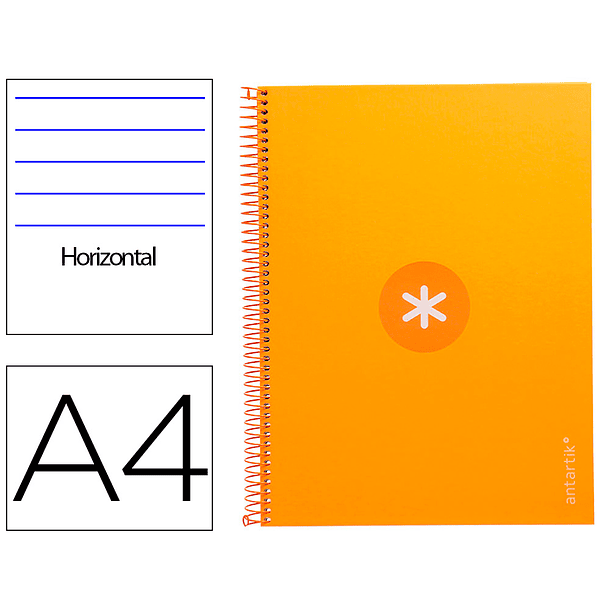 Caderno espiral liderpapel din a4 antartik capa forrada 80f 90 gr pautado 1 banda 4 furos cor mostarda 2