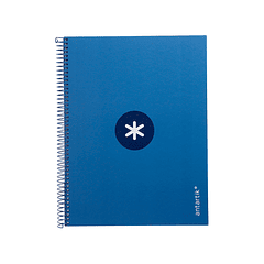 Caderno espiral liderpapel din a4 antartik capa forrada 80f 90 gr pautado 1 banda 4 furos cor azul escuro