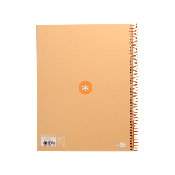 Caderno espiral liderpapel din a4 antartik capa forrada 80f 90 gr pautado 1 banda 4 furos cor amarelo claro 1