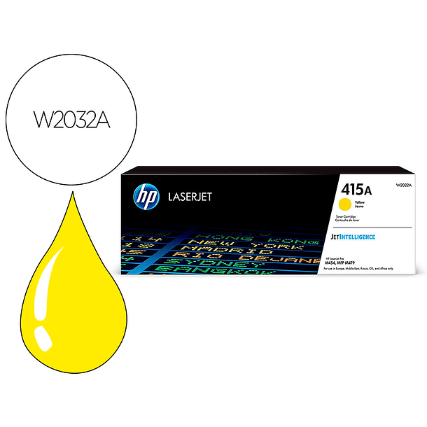 Toner hp 415a para hp color laserjet pro m454 mfp m479 amarelo 2100p 2