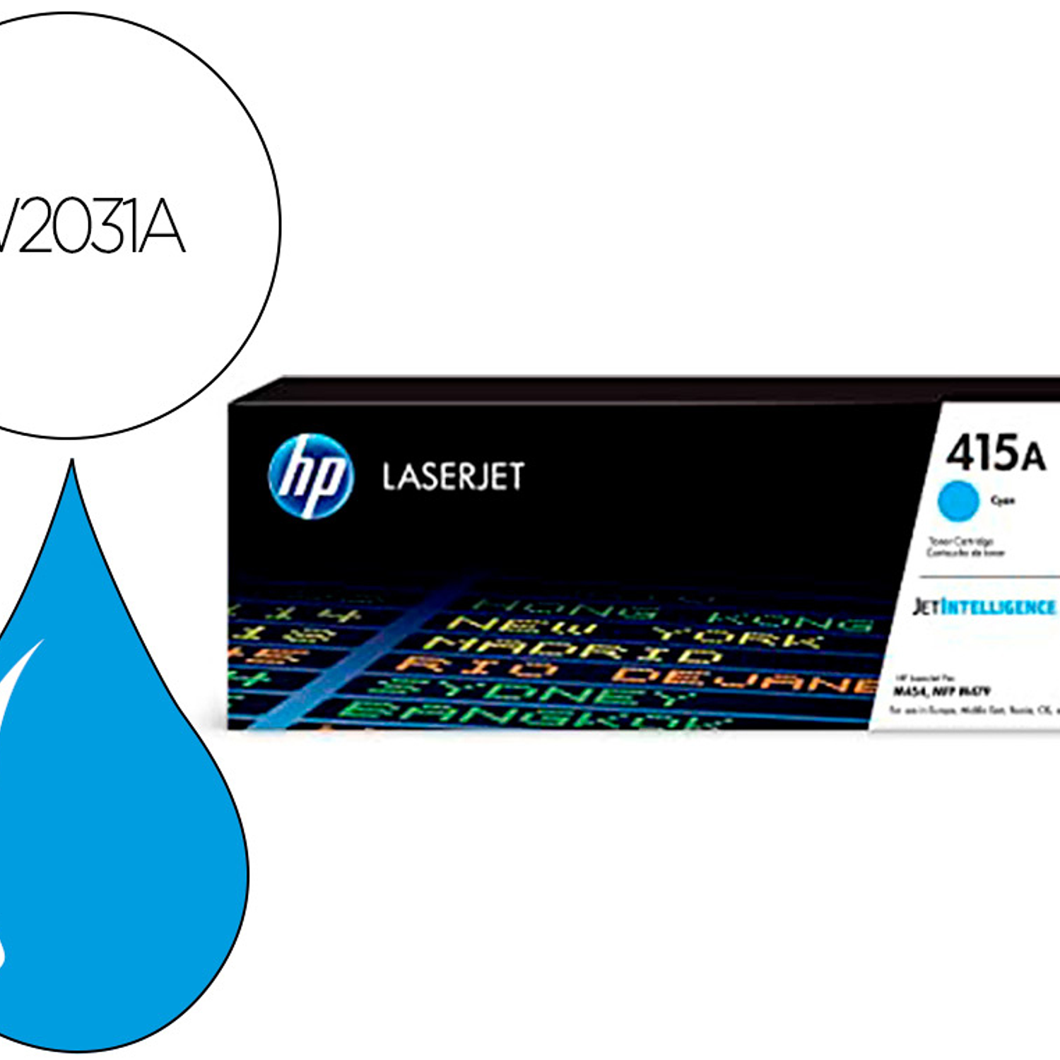 Toner hp 415a para hp color laserjet pro m454 mfp m479 cian 2100p 2