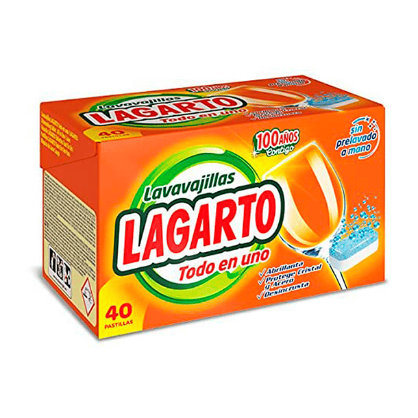 Pastilhas para a loiça lagarto tudo-em-um desemcrustante protege o vidro e o aço sem pré-lavagem caixa de 40 unidades 1