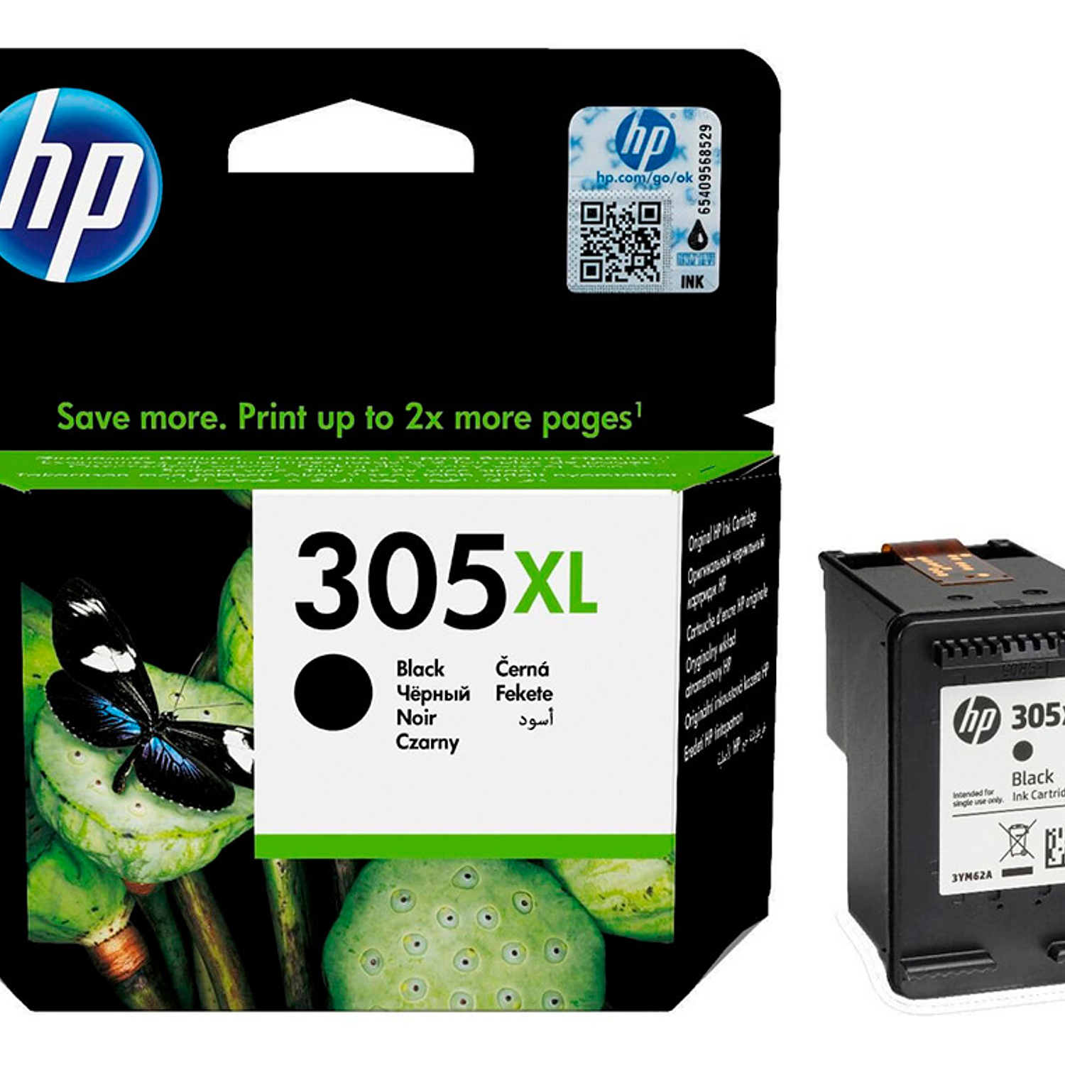 Tinteiro hp 305xl deskjet 1210 / 1212 / 1255 / 2732 / 2752 / 4155 / 4158 envy 6020 / 6052 /6055 / 6420 preto 240 5