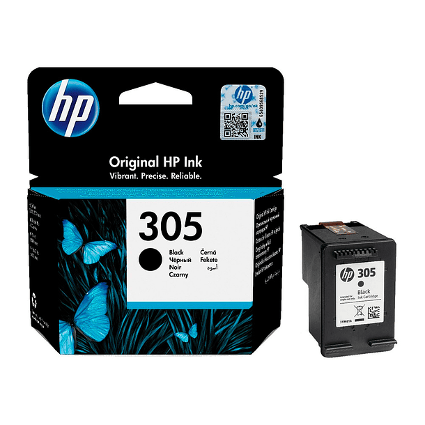 Tinteiro hp 305 deskjet 1210 / 1212 / 1255 / 2732 / 2752 / 4155 / 4158 envy 6020 / 6052 /6055 / 6420 preto 120 4