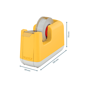 Desenrolador de secretaria leitz cosy em plastico para fitas 33 mt amarelo