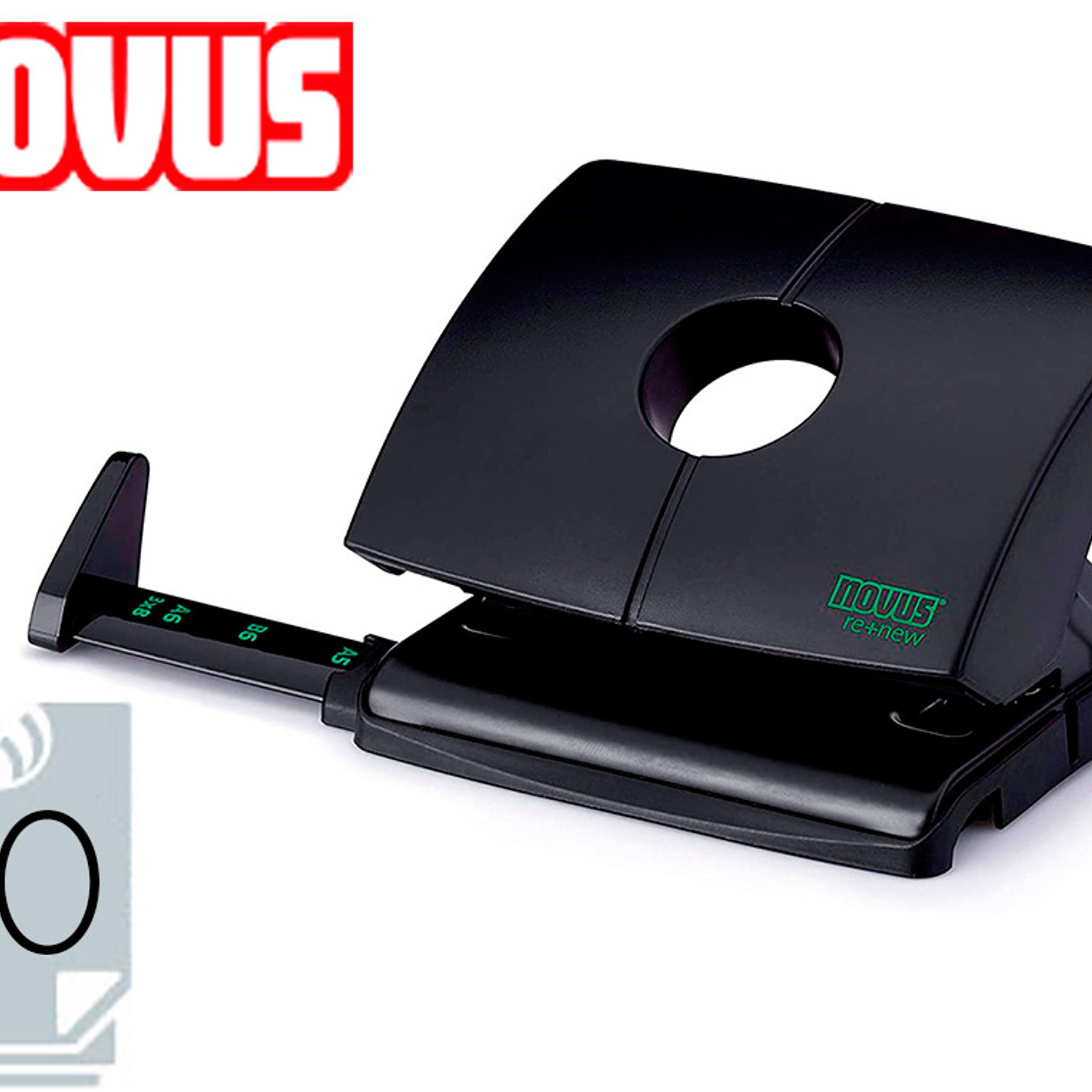 Furador novus b230 plastico abs reciclado capacidade 30 folhas cor preto 1