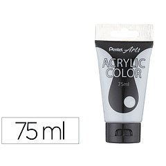 Tinta acrilica pentel em tubo de 75 ml cor cinza