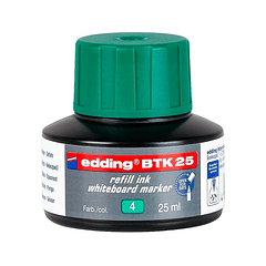 Tinta marcador edding quadro branco btk-25 cor verde frasco de 25 ml