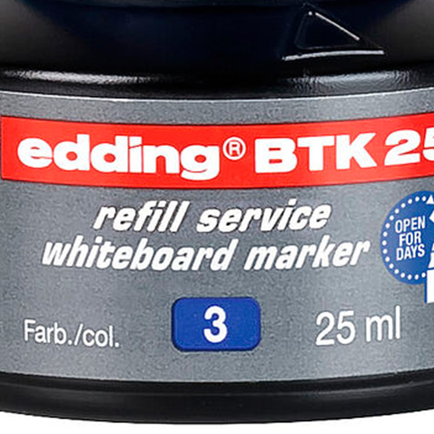 Tinta marcador edding quadro branco btk-25 cor azul frasco de 25 ml 1