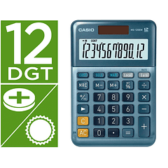 Calculadora casio ms-120em secretaria 12 digitos tx +/- tecla duplo zero cor azul