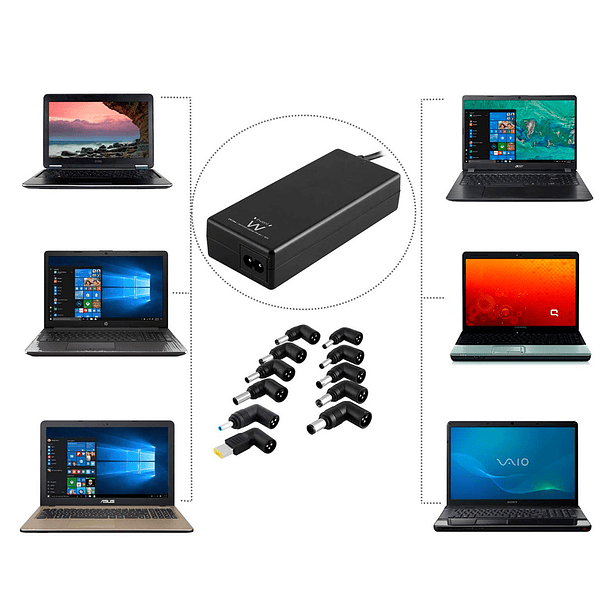 Carregador ewent automatico pequeno de notebook de 90 w 11 tips 4