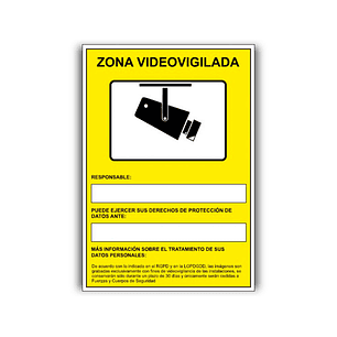 Pictograma archivo 2000 camaras de vigilancia em gravacao as 24 horas pvc amarelo luminiscente 210x297 mm