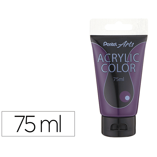 Tinta acrilica pentel em tubo de 75 ml cor roxo 1