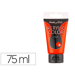 Tinta acrilica pentel em tubo de 75 ml cor laranja