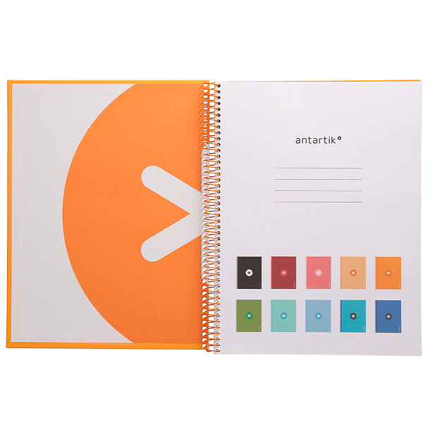 Caderno espiral liderpapel din a4 antartik capa forrada 80f 90 gr quadricula 5mm 1 banda 4 furos cor mostarda 3