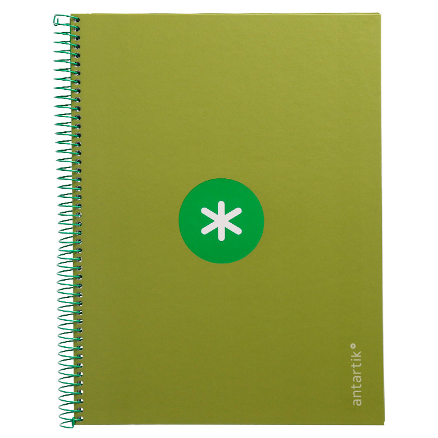 Caderno espiral liderpapel din a4 antartik capa forrada 80f 90 gr quadricula 5mm 1 banda 4 furos cor verde 1