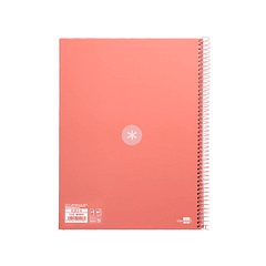 Caderno espiral liderpapel din a4 antartik capa forrada 80f 90 gr quadricula 5mm 1 banda 4 furos cor rosa claro