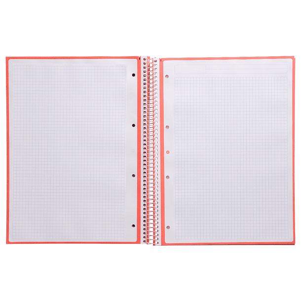 Caderno espiral liderpapel din a4 antartik capa forrada 80f 90 gr quadricula 5mm 1 banda 4 furos cor rosa claro 4