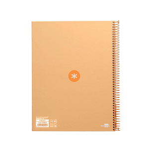 Caderno espiral liderpapel din a4 antartik capa forrada 80f 90 gr quadricula 5mm 1 banda 4 furos cor amarelo claro