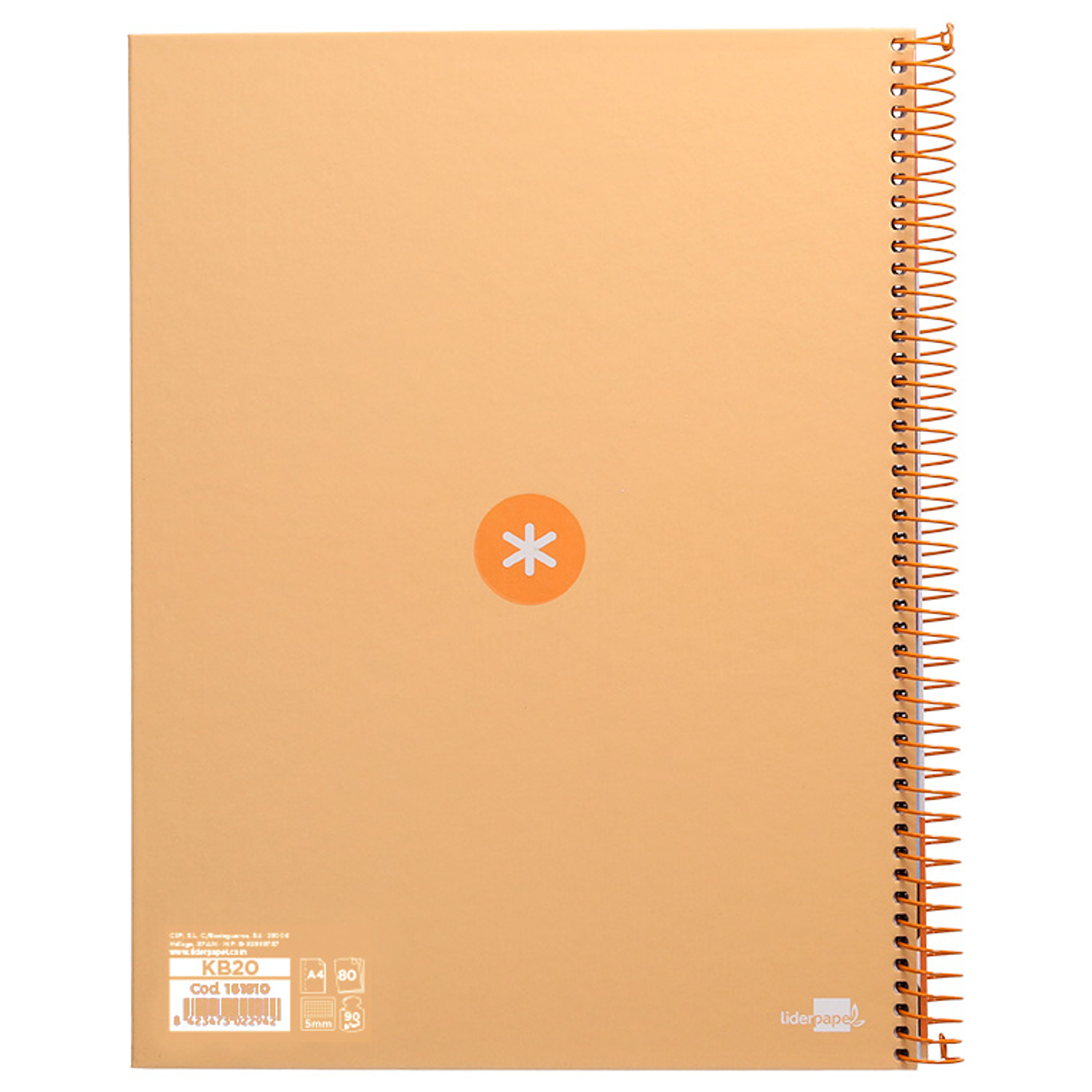 Caderno espiral liderpapel din a4 antartik capa forrada 80f 90 gr quadricula 5mm 1 banda 4 furos cor amarelo claro 3