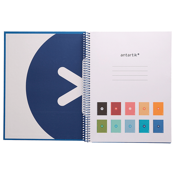 Caderno espiral liderpapel din a4 antartik capa forrada 80f 90 gr quadricula 5mm 1 banda 4 furos cor azul escuro 6