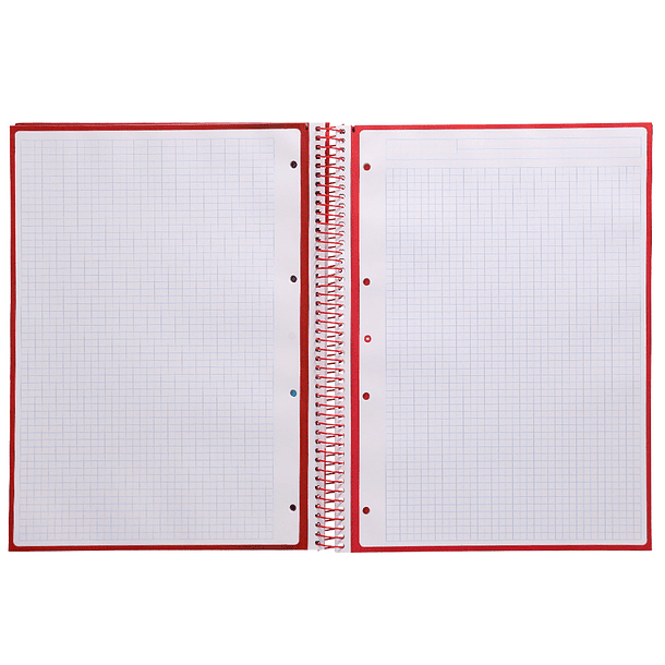 Caderno espiral liderpapel din a4 antartik capa forrada 80f 90 gr quadricula 5mm 1 banda 4 furos cor framboesa 7