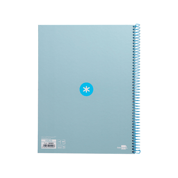 Caderno espiral liderpapel din a4 antartik capa forrada 80f 90 gr quadricula 5mm 1 banda 4 furos cor celeste 1